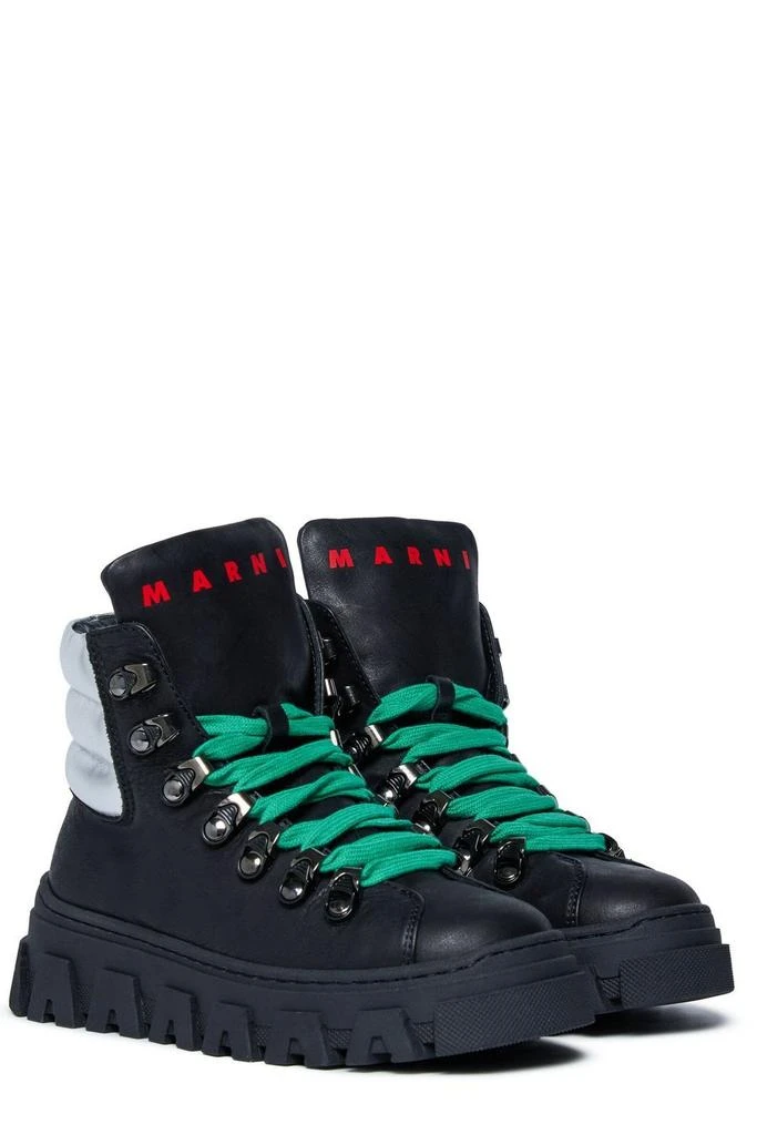 Marni Marni Kids Logo Printed Round Toe Lace-Up Sneakers 2