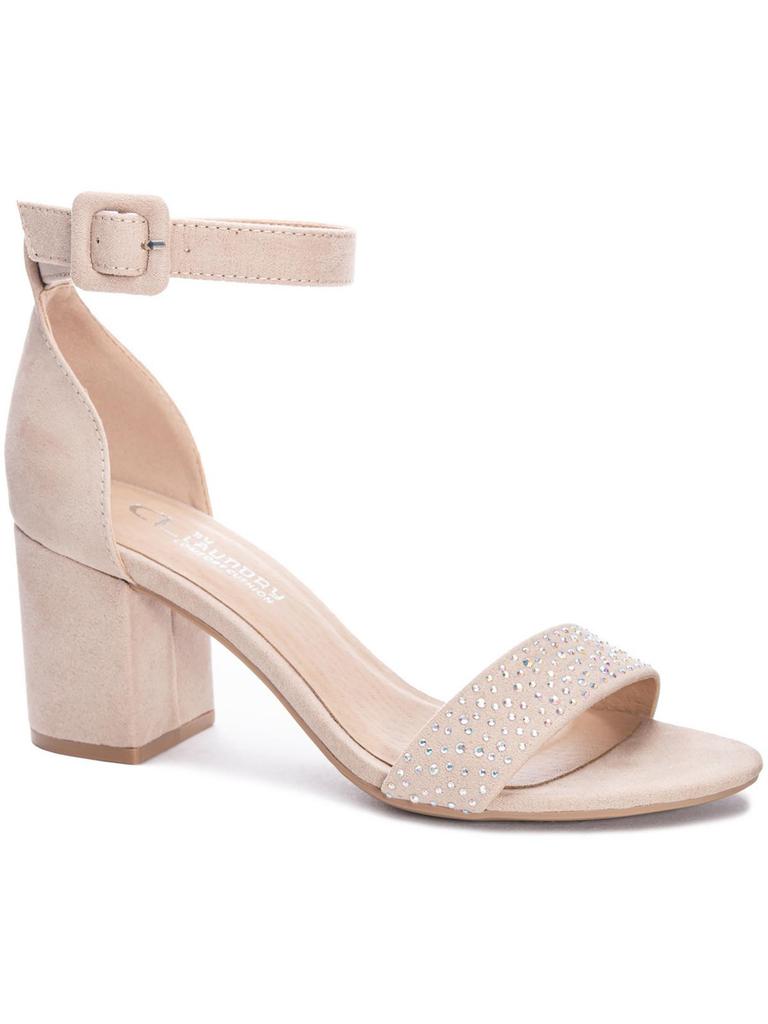 CL By Laundry Jolly Womens Faux Suede Ankle Strap Block Heels