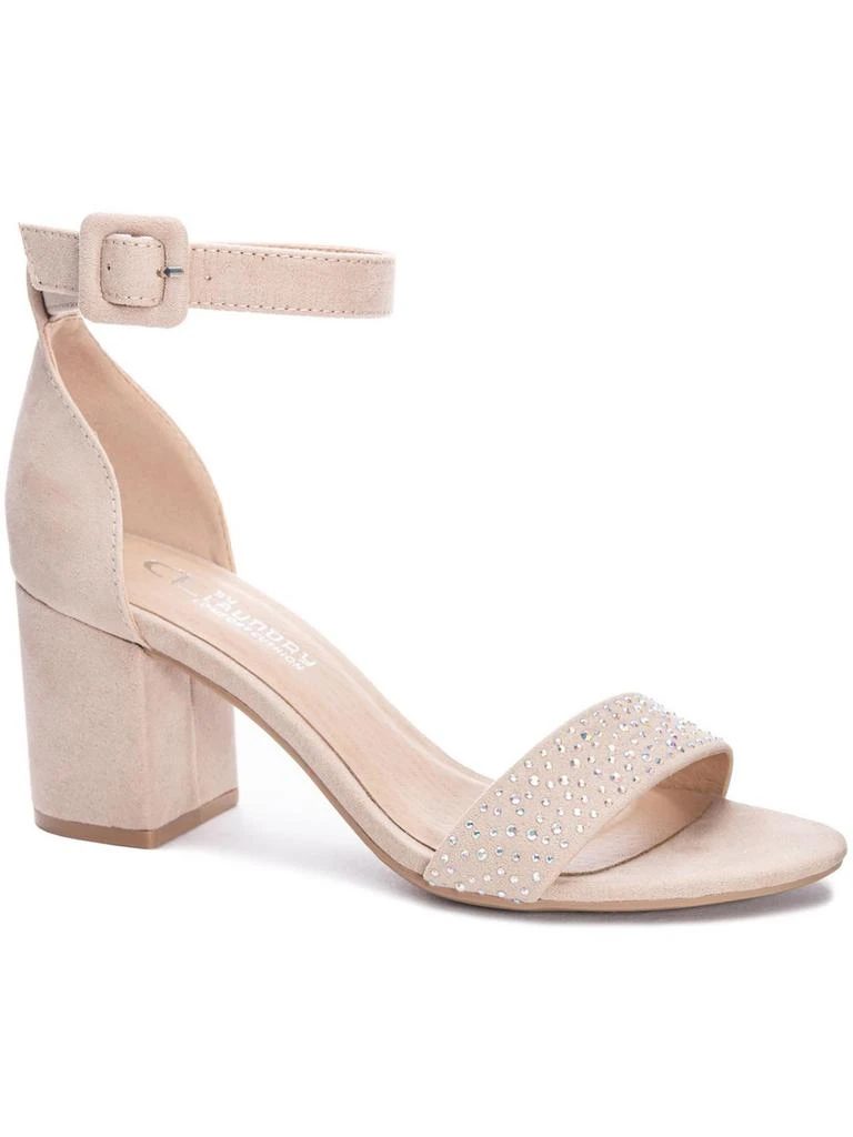 CL By Laundry Jolly Womens Faux Suede Ankle Strap Block Heels 1