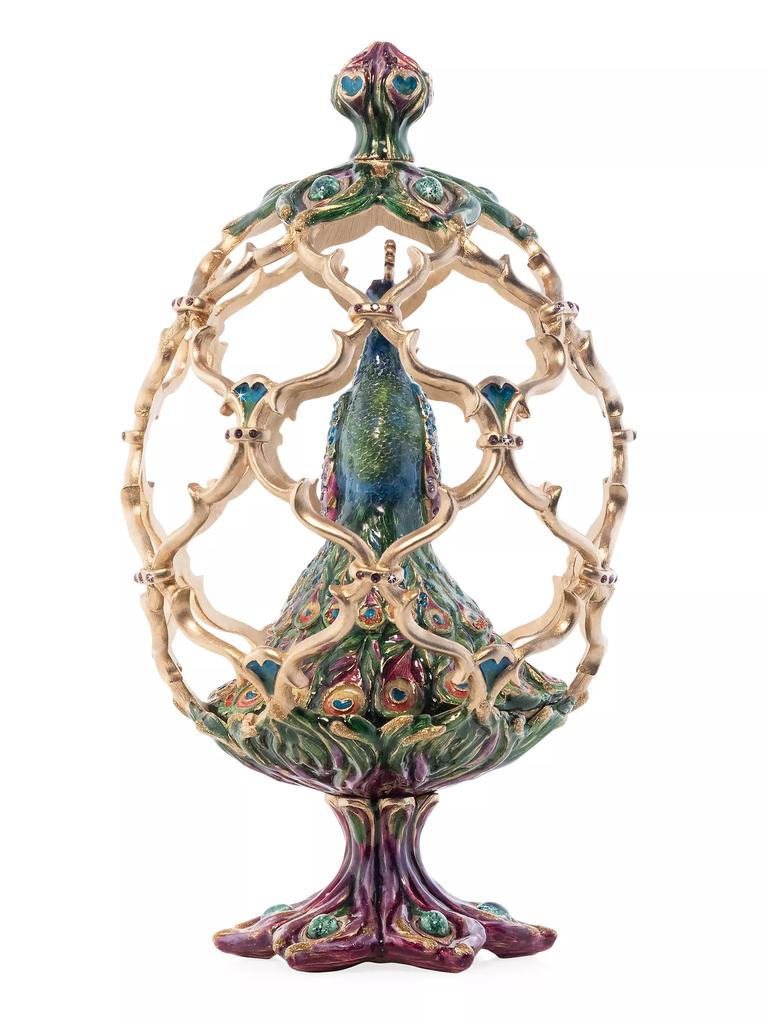 Jay Strongwater Peacock Egg Objet