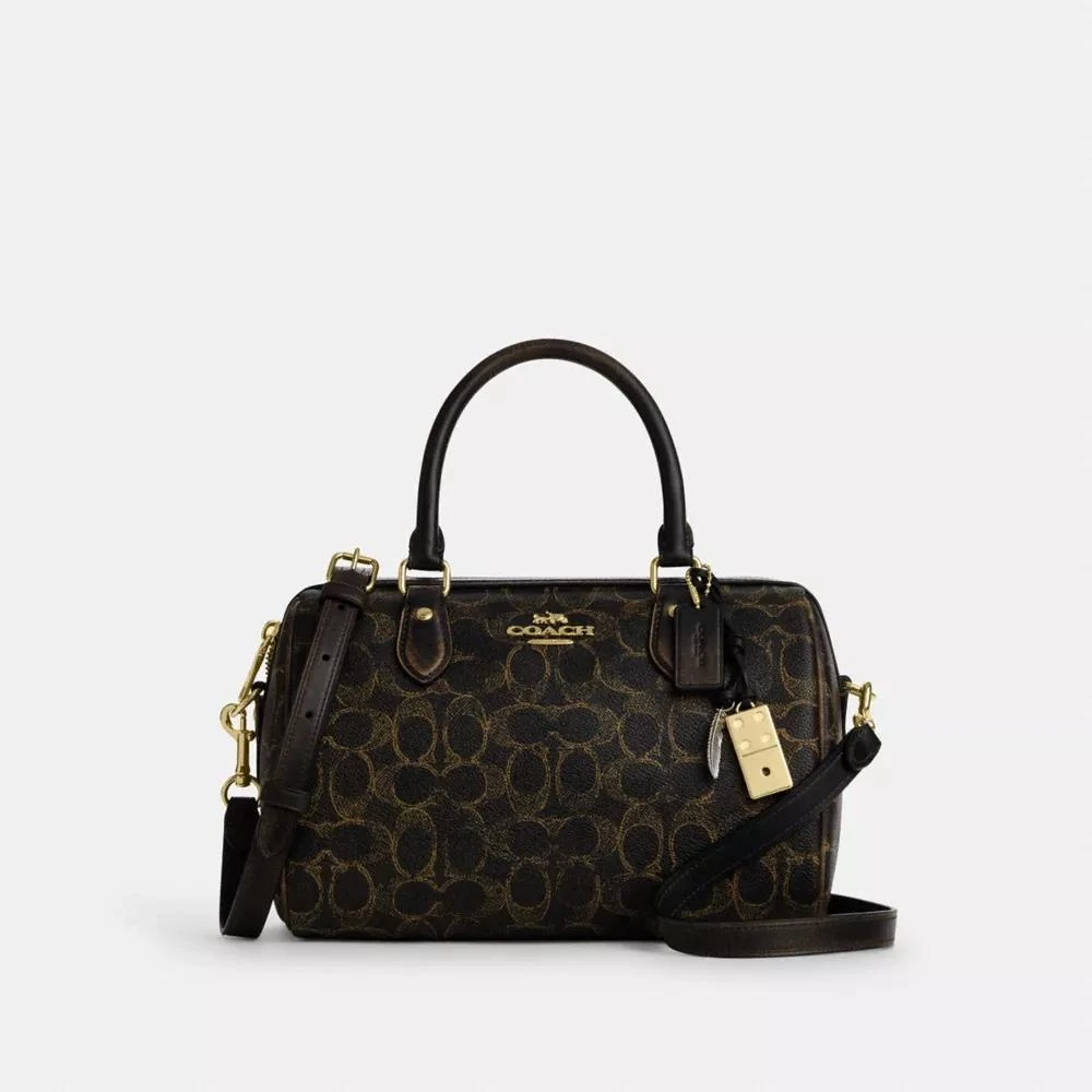 Coach Rowan Satchel Bag In Loved Signature Canvas With Charms