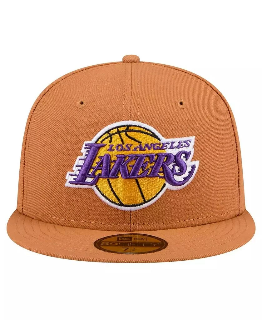 New Era Men's Tan Los Angeles Lakers Color Pack 59FIFTY Fitted Hat 5