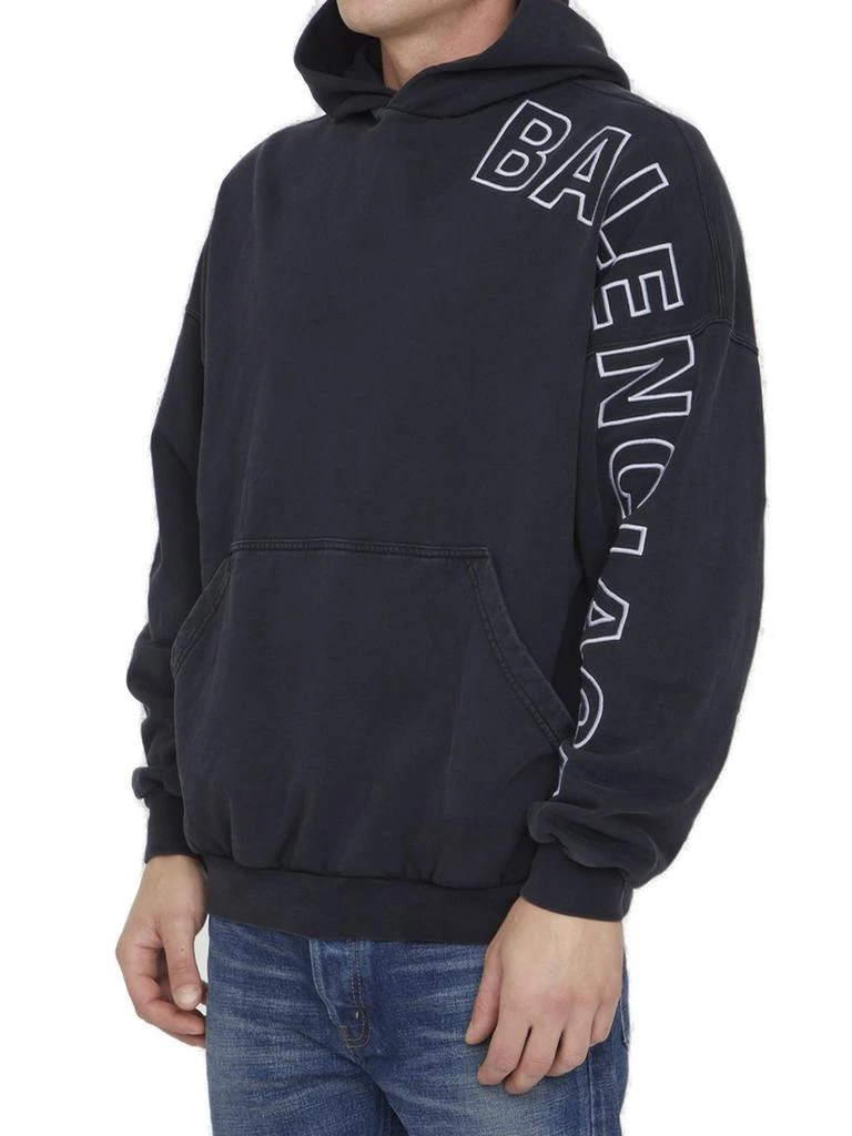 Balenciaga Balenciaga Logo Embroidered Long-Sleeved Hoodie 6