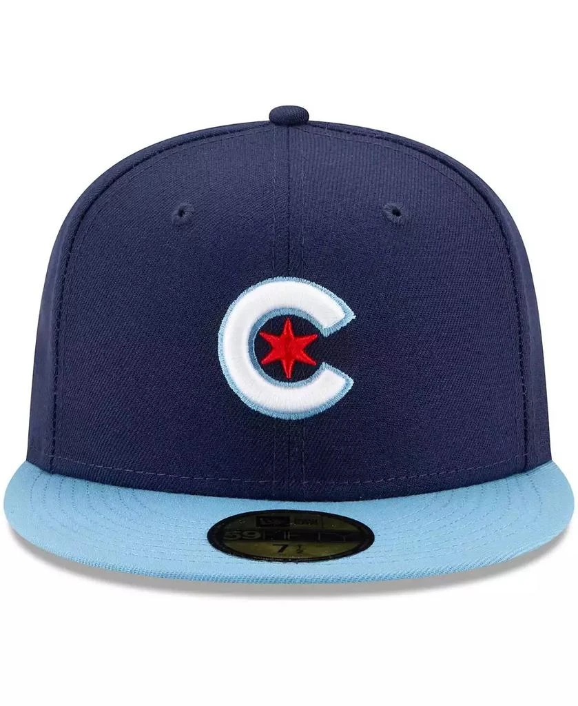 New Era Men's Navy, Light Blue Chicago Cubs City Connect 59FIFTY Fitted Hat 2