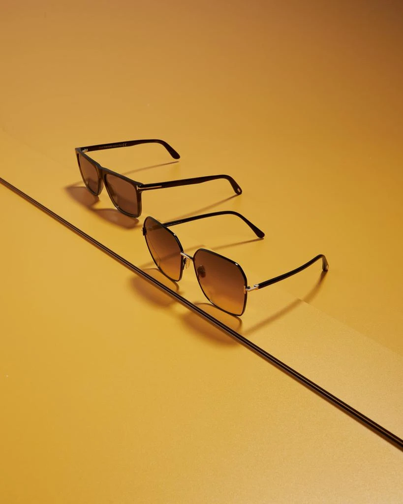 Tom Ford Claudia Geometric Metal/Acetate Sunglasses 2