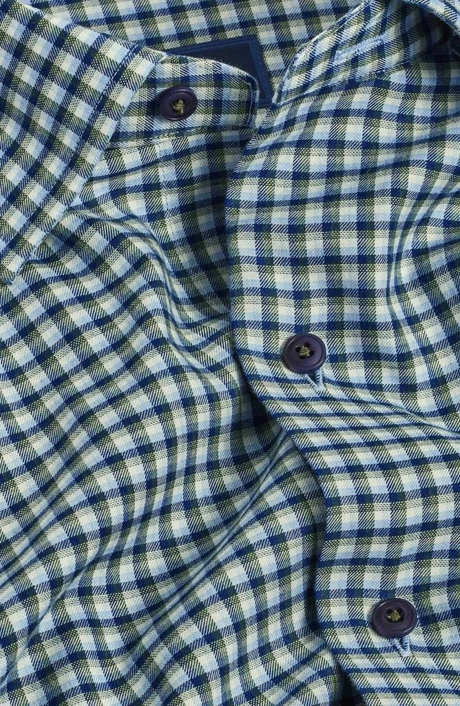 David Donahue Grid Cotton Sport Shirt 3