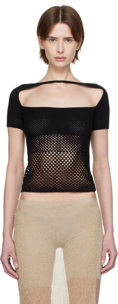 Isa Boulder Black Band Fishnet Top 1