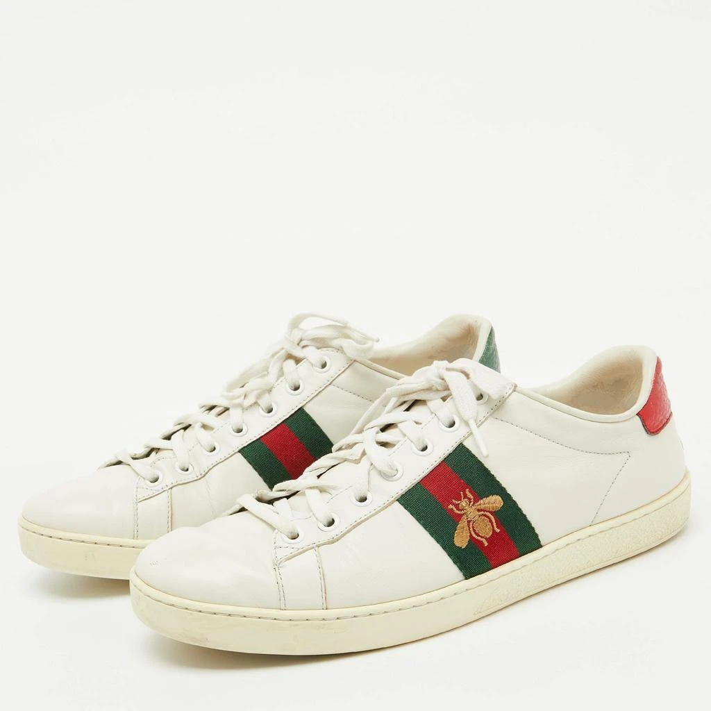 Gucci Gucci White Leather Bee Embroidered Ace Sneakers Size 40 2