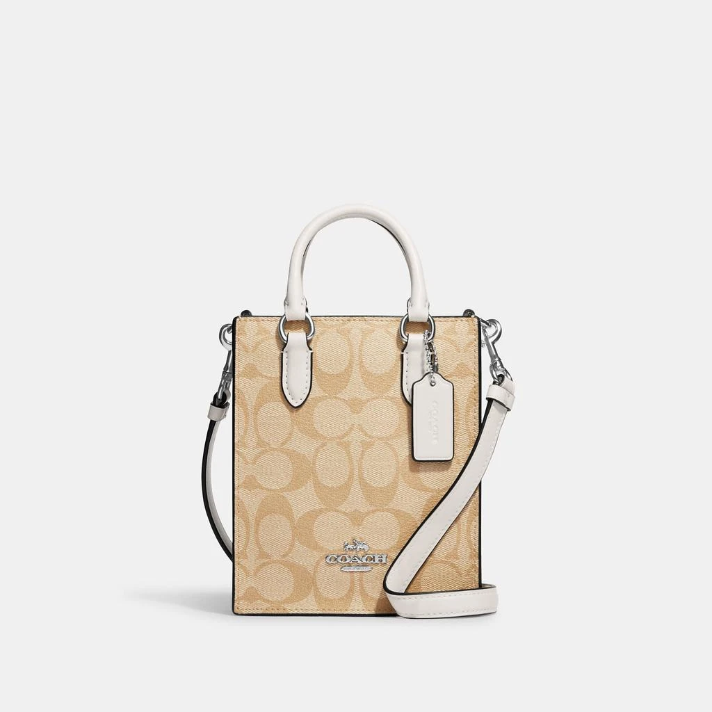 Coach Outlet Coach Outlet North South Mini Tote In Signature Canvas 1