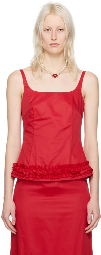 Molly Goddard Red Camille Tank Top 1