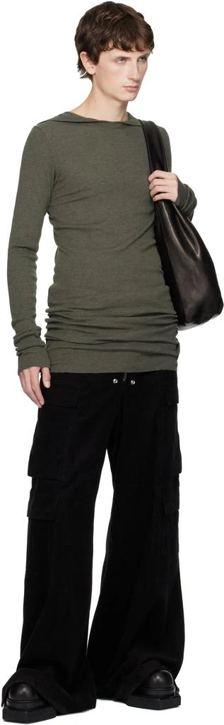 Rick Owens Khaki Concordians Rib LS Hoodie 4