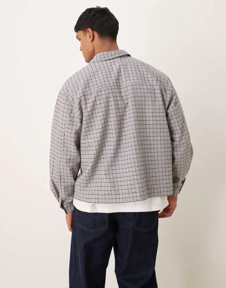 ASOS ASOS DESIGN oversized boxy flannel shirt in houndstooth check 4