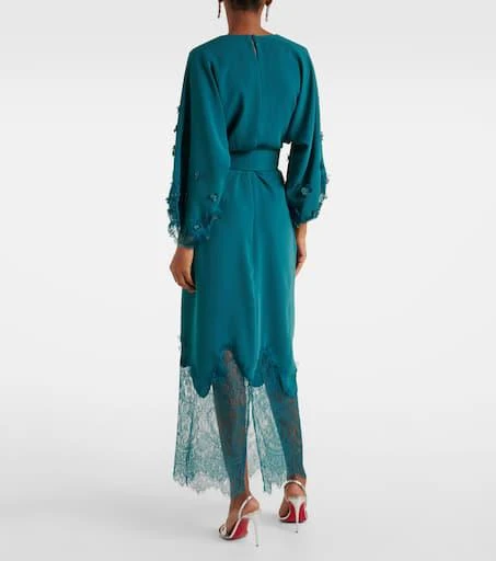 Costarellos Lace-trimmed draped midi dress 3
