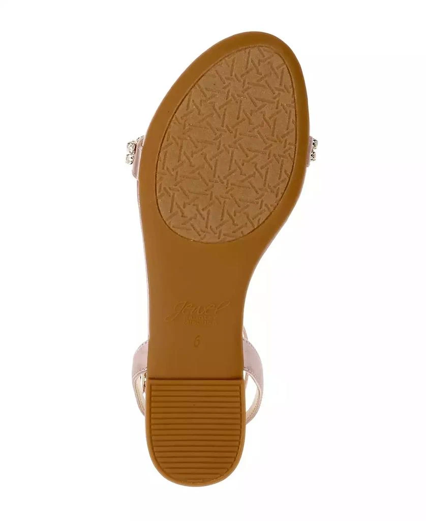 Badgley Mischka Women's Daria Rhinestone Embellished Evening Flat Sandals 5