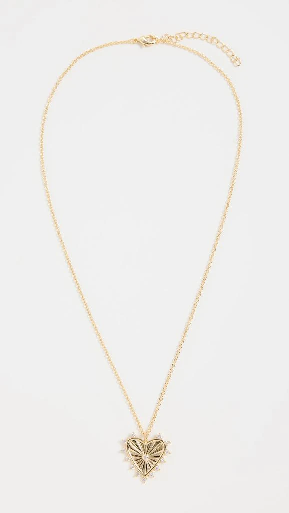 By Adina Eden Pave Outlined Heart Necklace 4