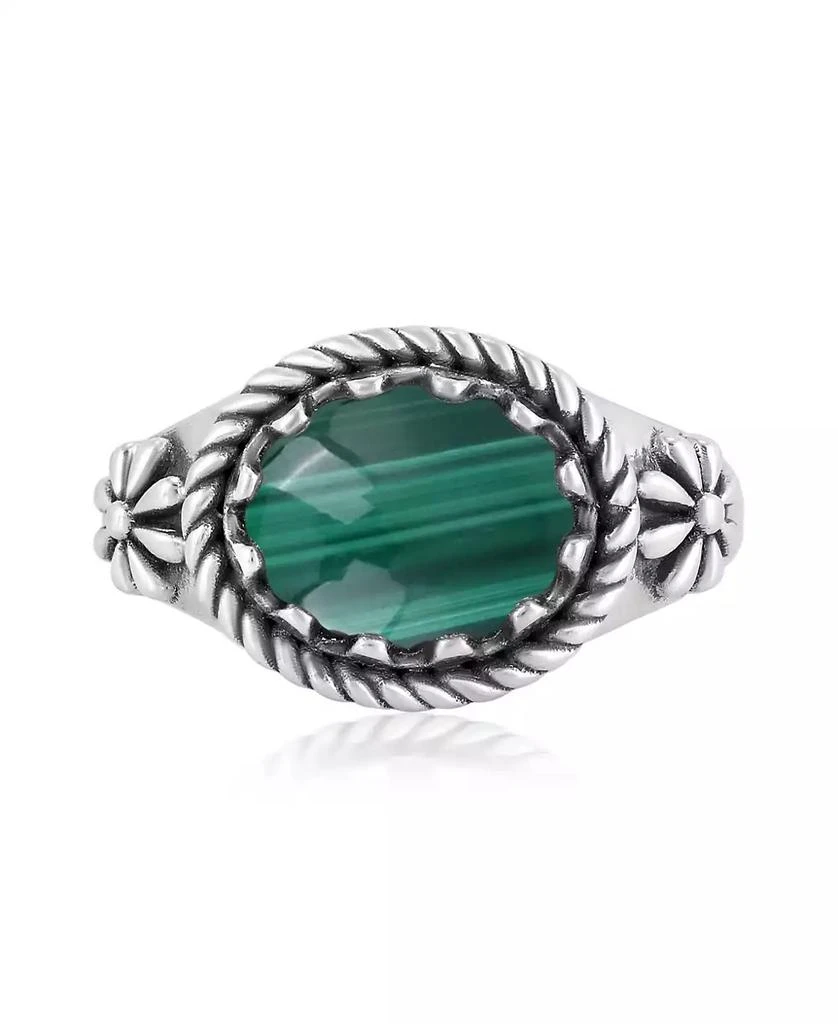 American West Jewelry Sterling Silver Malachite East West Ring