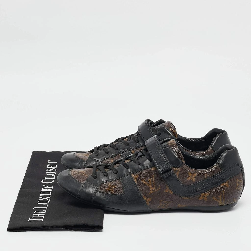 Louis Vuitton Louis Vuitton Black/Brown Monogram Canvas and Leather Lace Up Sneakers Size 42.5 9