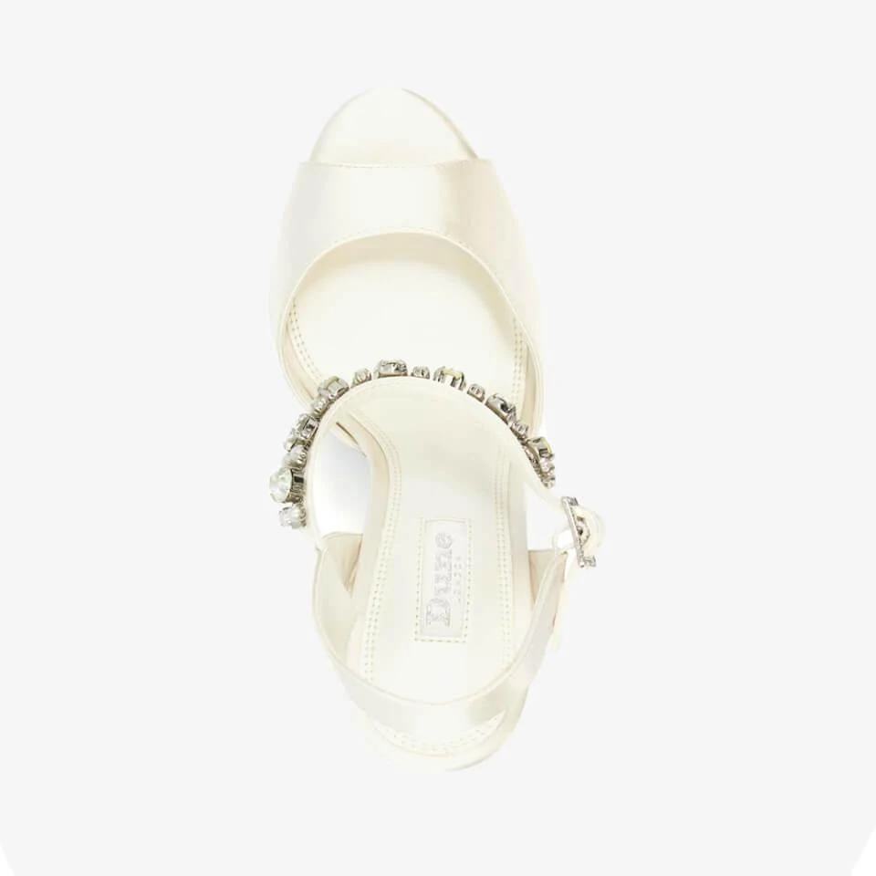 Dune DUNE LONDON MIRACLE EMBELLISHED SATIN HEELED PLATFORM SANDALS 5
