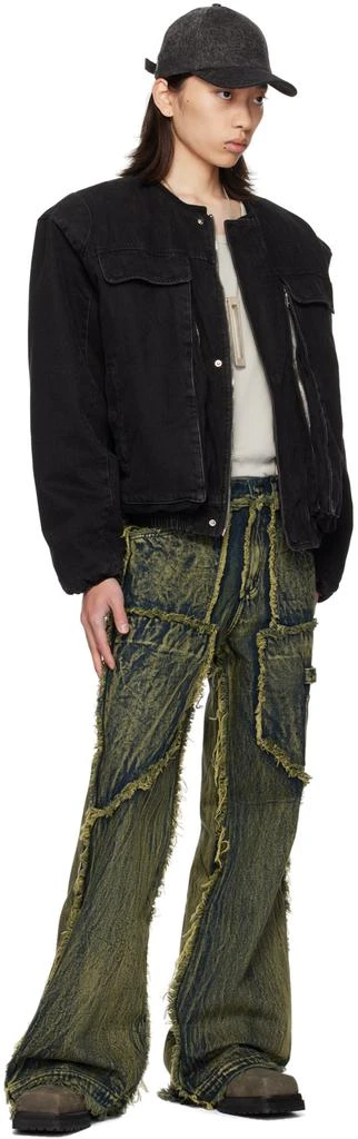 NO/FAITH STUDIOS Green & Blue Flared Jeans 4