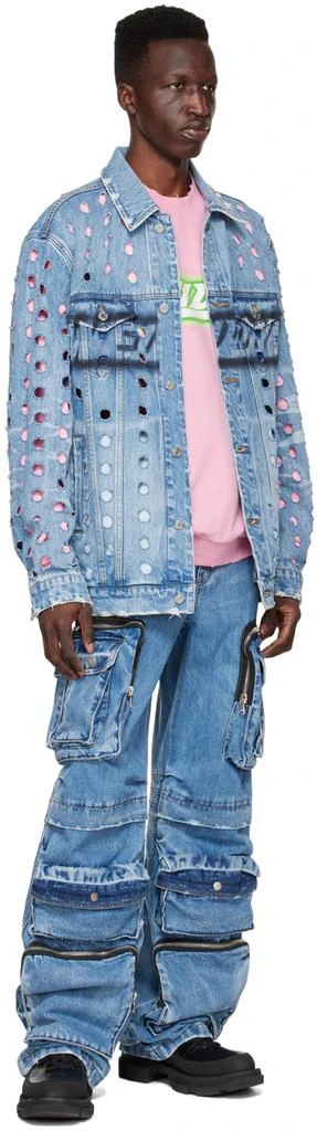 We11done Blue Logo Denim Jacket 4