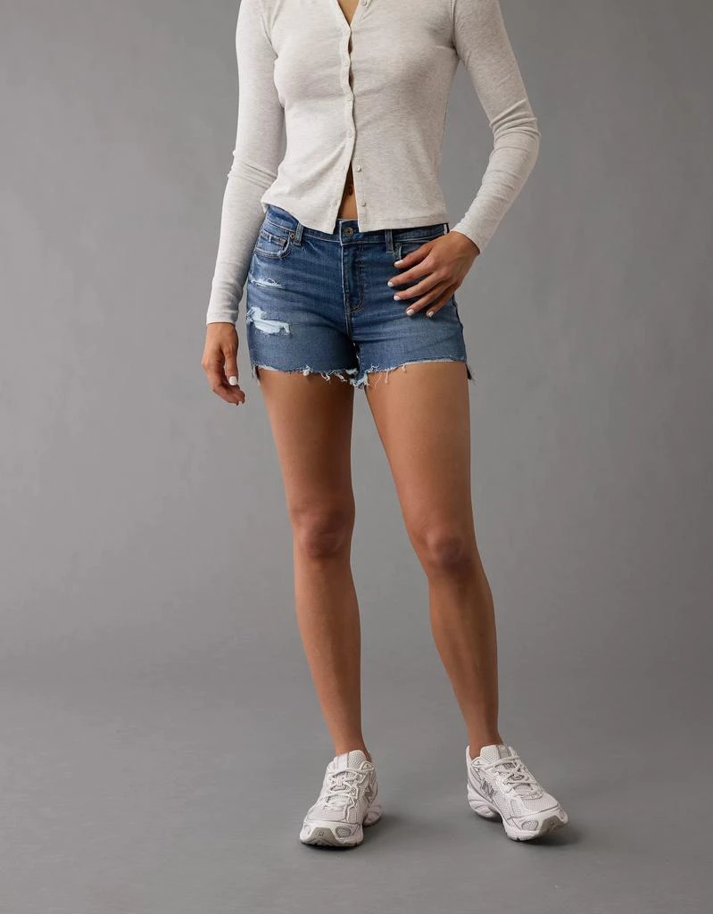 AE AE Next Level Ripped Low-Rise Denim Midi Short 1