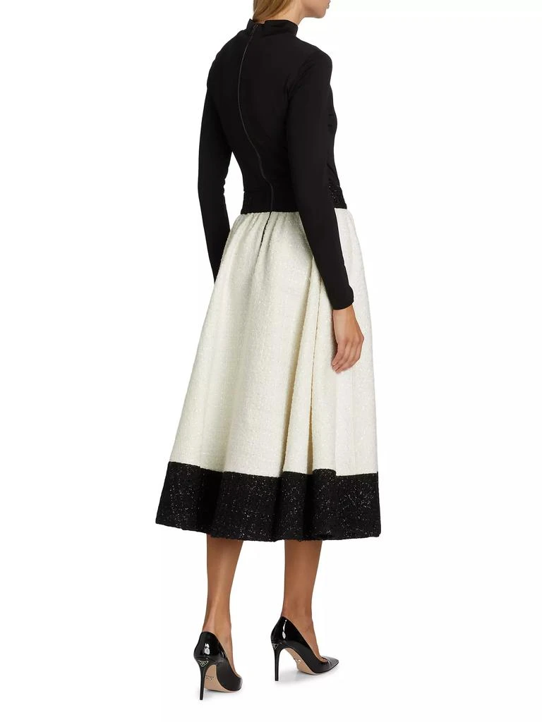 Alice + Olivia Chara Two-Tone Tweed Midi-Dress 5