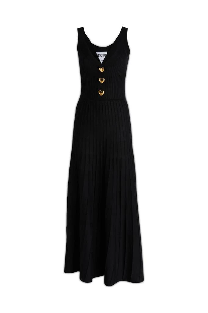 Moschino Moschino Heart-Shaped Button V-Neck Dress 1