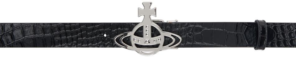 Vivienne Westwood Black Line Orb Buckle Belt