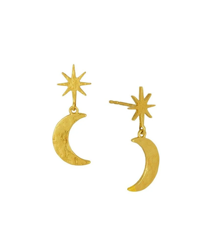 Ottoman Hands Star and Moon Drop Earrings 1