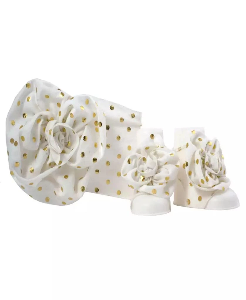 Baby Deer Baby Girls with Polka Dot Headband and Peep Toe Gift Set 1