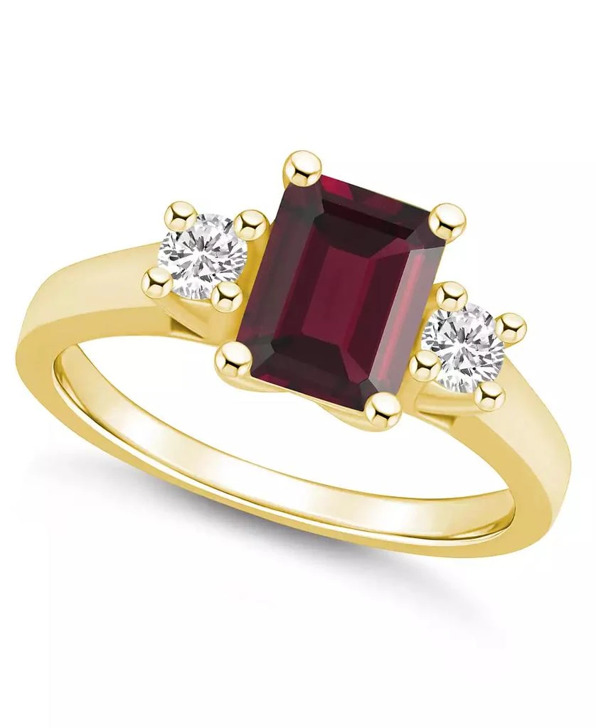 Macy's Garnet and Diamond Ring (2 ct.t.w and 1/4 ct.t.w) 14K Yellow Gold 1