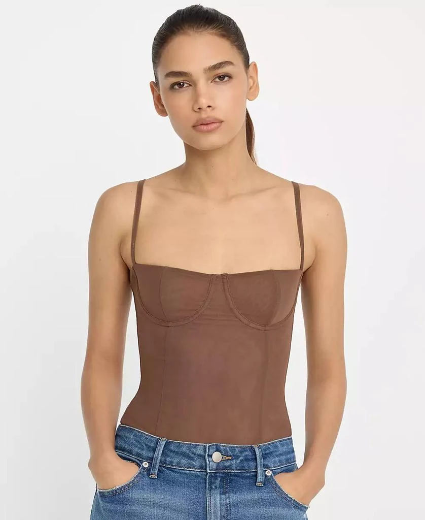 Good American Women
s Mesh Bustier Bodysuit