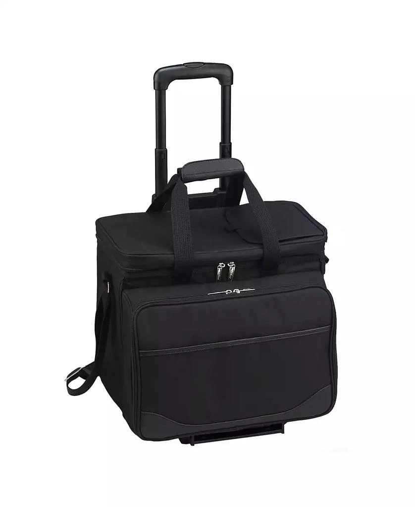 Picnic At Ascot Equipped Picnic Cooler with Service for 4 on Wheels 3
