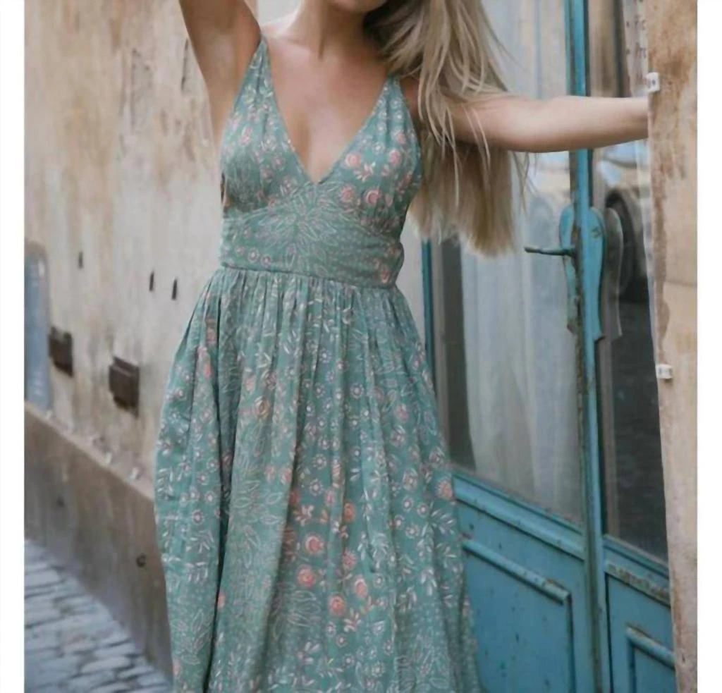 amuse society maxi dress AMUSE SOCIETY Cosi Bello Woven Maxi Dress In Pal - Pal