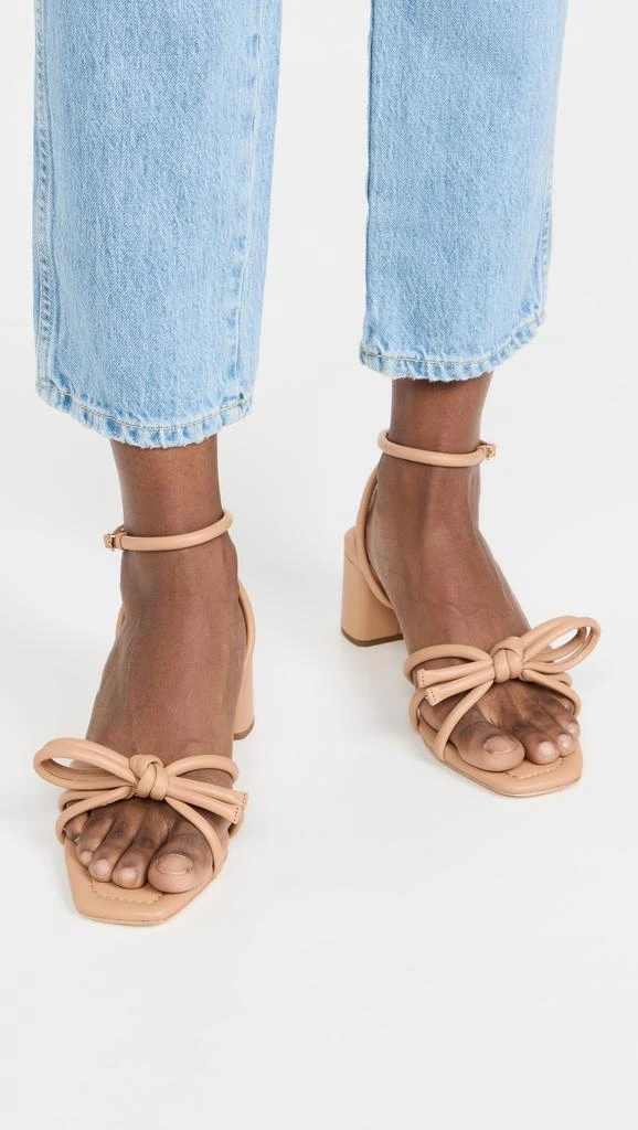 Loeffler Randall Mikel Leather Bow Mid-Heel Sandals 2