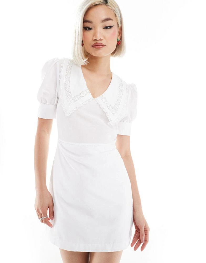 Reclaimed Vintage Reclaimed Vintage western milkmaid mini dress with collar 1