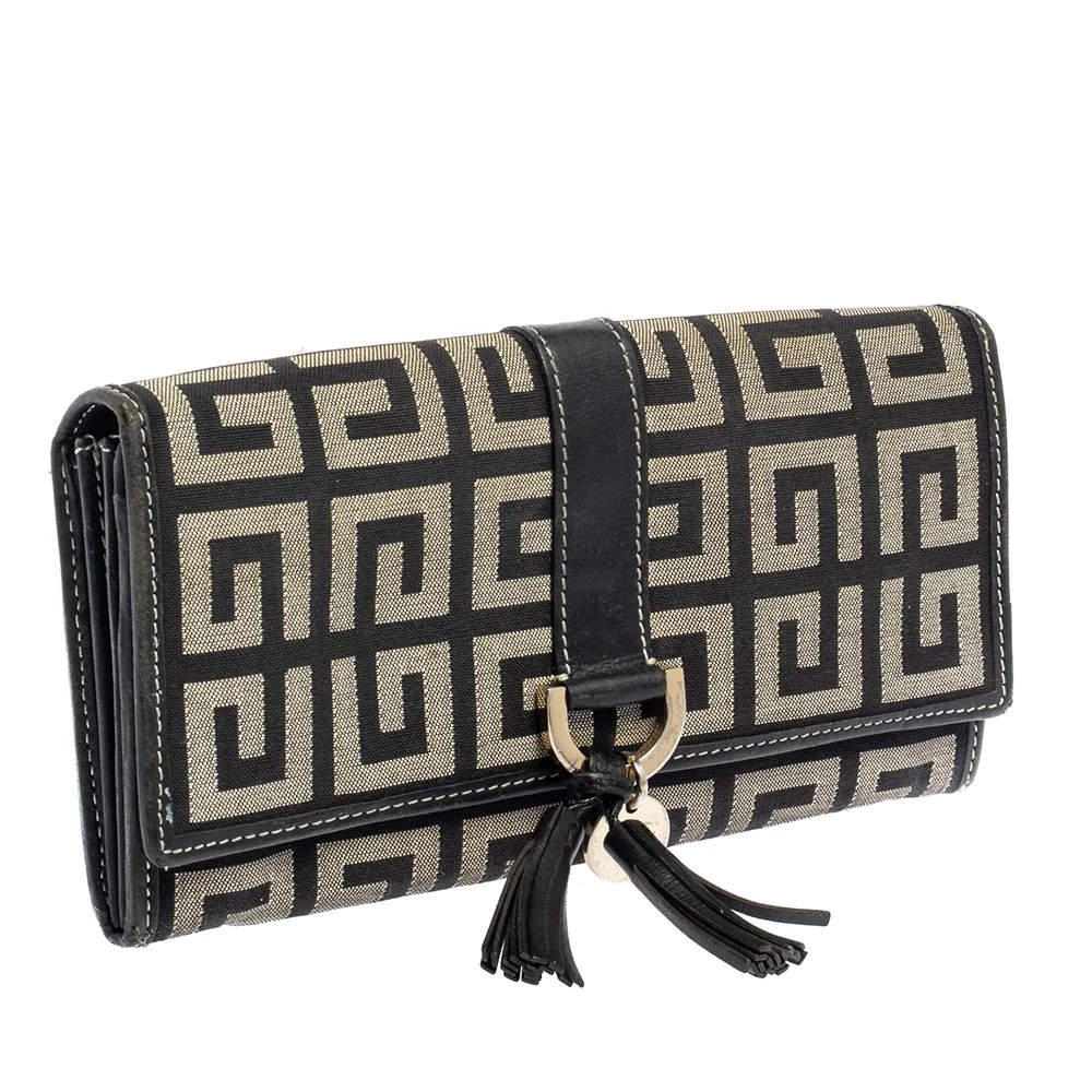 Givenchy Givenchy Black/Grey Monogram Canvas and Leather Continental Wallet 3