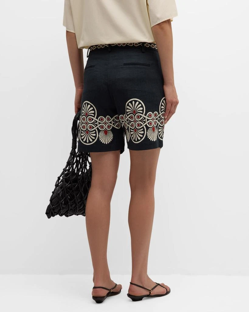 LA DOUBLE J Abstract Pleated Cotton Boyfriend Shorts 6