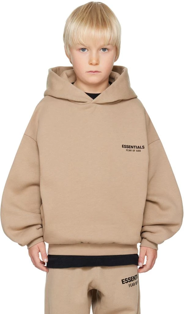Essentials Kids Beige Fleece Hoodie 1