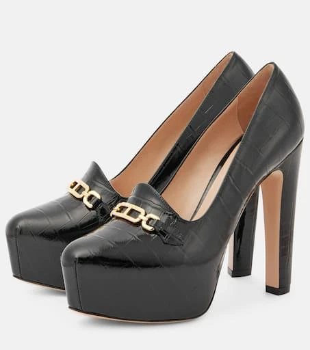 Tom Ford Croc-effect patent leather platform pumps 4