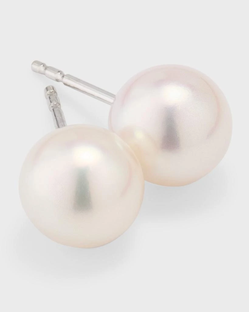 Assael Akoya Cultured 9mm 18K White Gold Pearl Stud Earrings 3