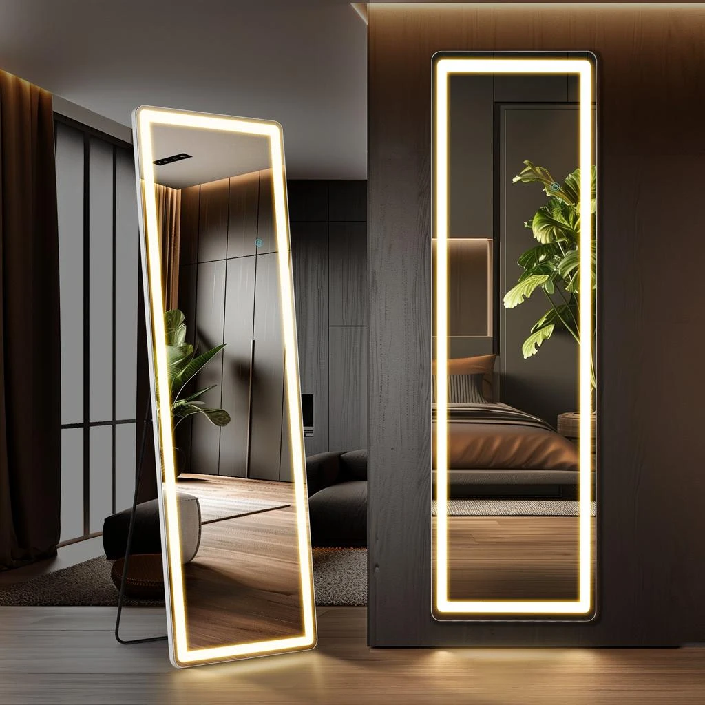 Hivvago 60" Clear Lighted Frameless Full Length Mirror