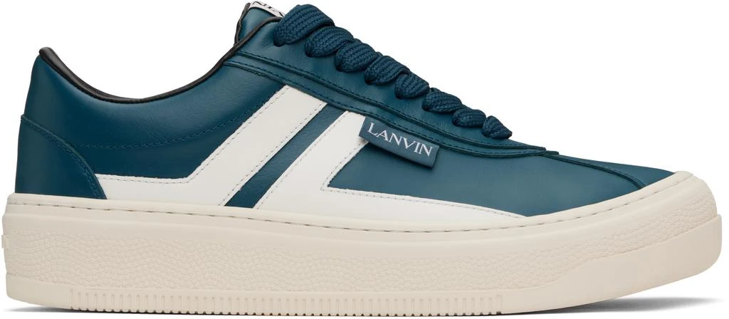 Lanvin Blue 'Lanvin' Cash Leather Sneakers 1