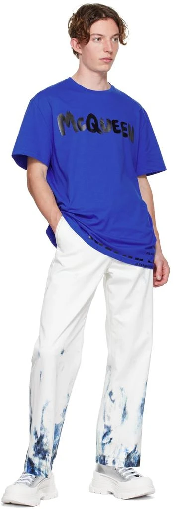 Alexander McQueen Blue Graffiti T-Shirt 4