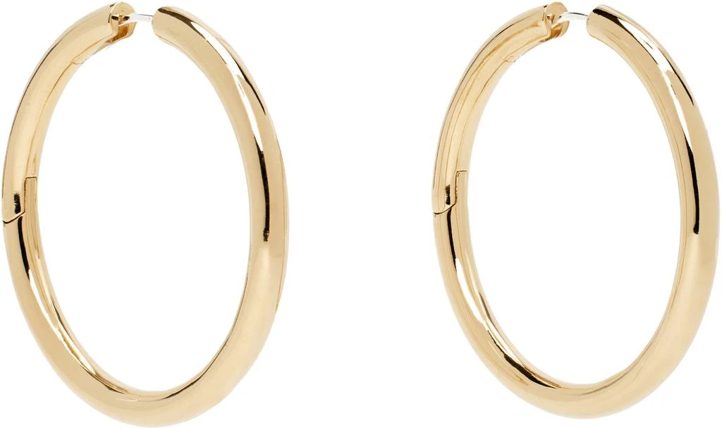 Laura Lombardi Gold Large Seamless Hoop Earrings 2