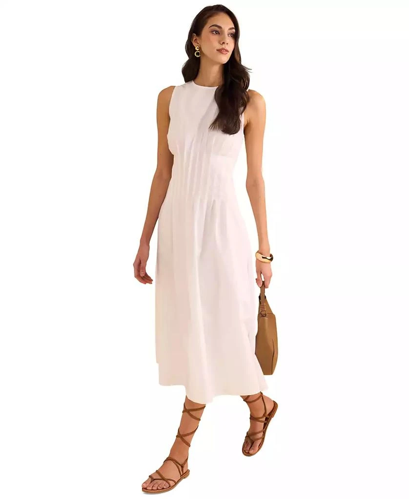 1. State Women's Sleeveless Pintuck Cotton Midi Dress 6