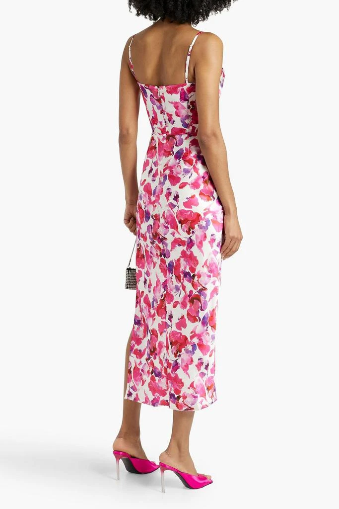 NICHOLAS Bella draped floral-print satin-crepe midi dress 3