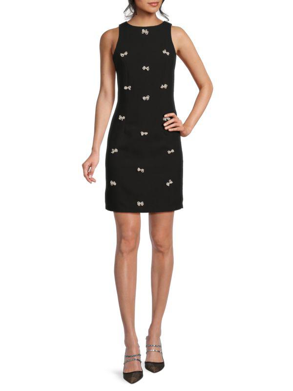 Lea & Viola Simulated Pearl Embellished Mini Dress