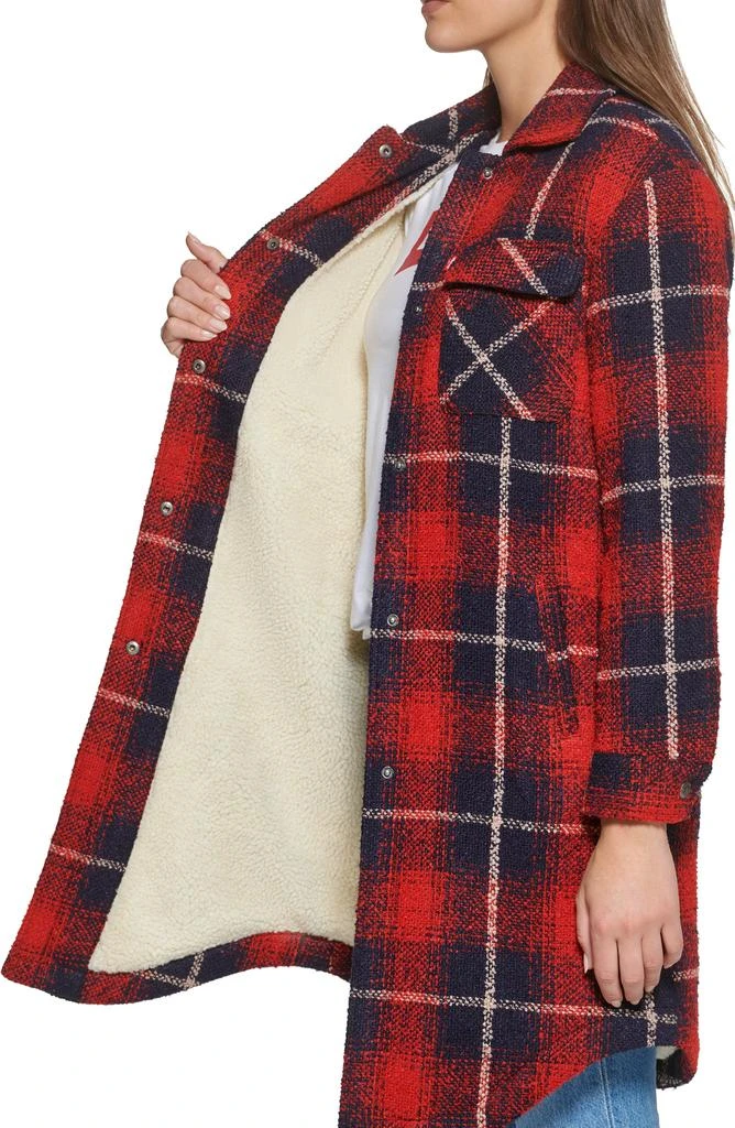 Levi
s Plaid Faux Shearling Lined Long Shirt Jacket 3