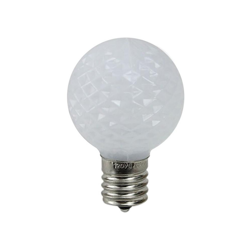 Northlight Pack of 25 Faceted LED G40 Pure White Christmas Replacement Bulbs